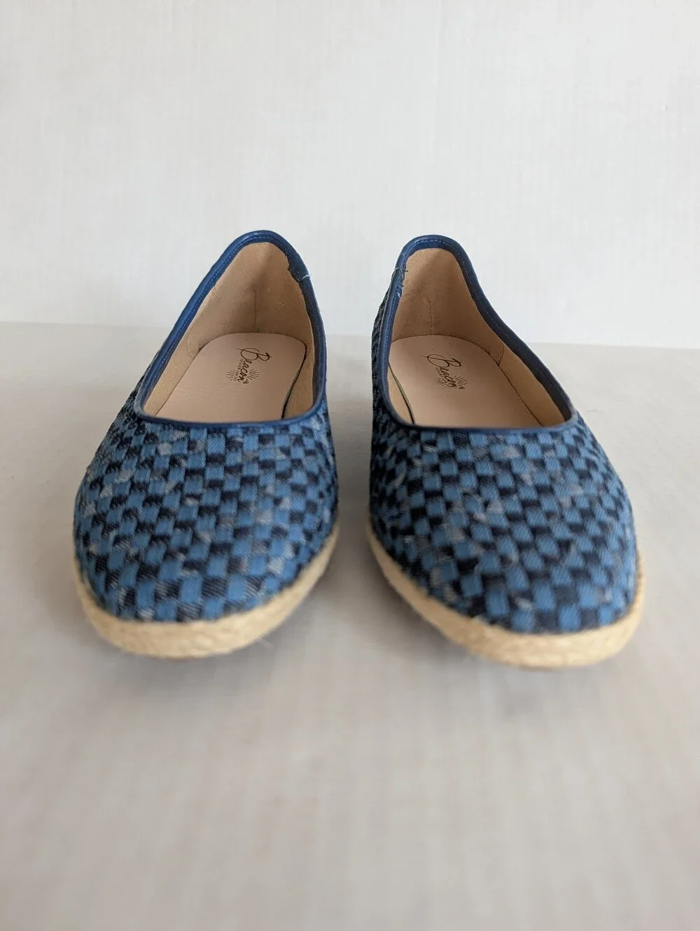 Beacon Espadrille Jute Wrapped Wedge Shoes 8W Blue
